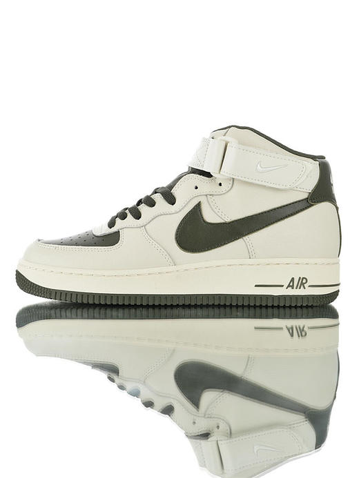 耐克Nike Air Force 1 '07 Low "Khaki Tarmac" 原模具开发打造 硬质牛剖层移膜革 内置全掌air sole气垫 皮革米白军绿 商品图0
