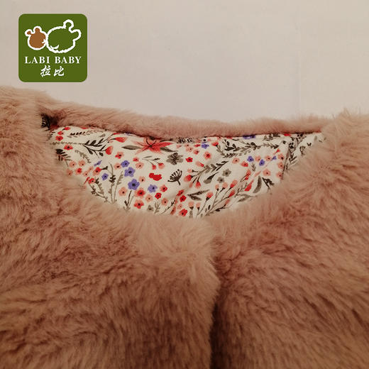 拉比-童衣类（冬）C9浪漫毛绒长款马夹玫瑰红 商品图2