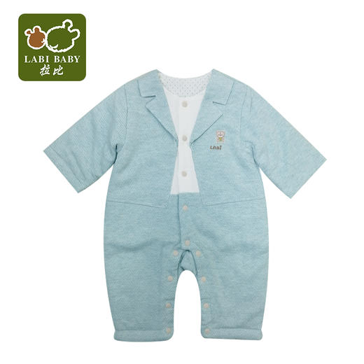 拉比-童衣类（冬）C9初礼假两件全开连体衣蓝绿 商品图0