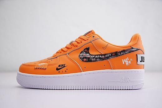 耐克Nike Air Force 1 Low “Just do it”只管去做 定制限定 黑白橘 白黑橘香橙 商品图4