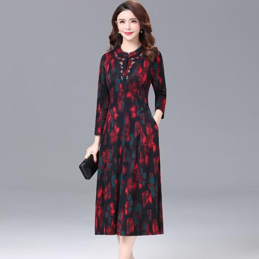 MQ-A206春季洋气高贵长款过膝连衣裙YY 商品图0