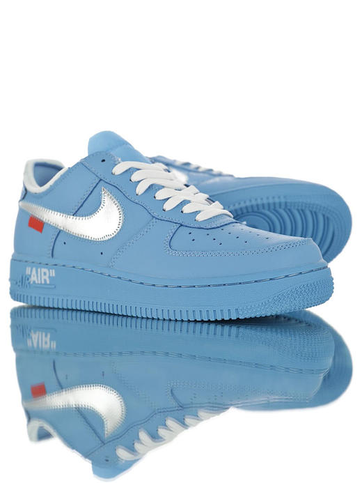 耐克Off-White x Nike Air Force 1'07 Virgil Abloh设计师联名款 空军一号低帮运动板鞋 OW大红银钩 北卡蓝银钩 米白银红 黑银 白银 商品图3