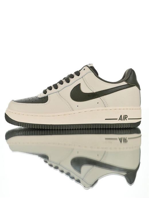 耐克Nike Air Force 1 '07 Low "Khaki Tarmac" 原模具开发打造 硬质牛剖层移膜革 内置全掌air sole气垫 皮革米白军绿 商品图2