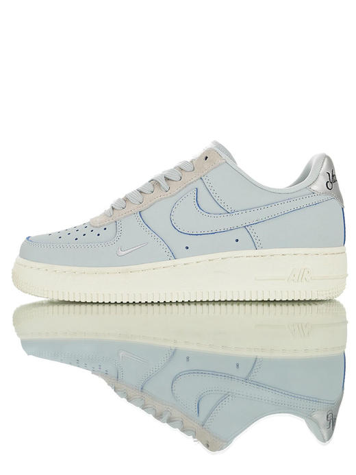 耐克Devin Booker x Nike Air Force 1 Low LV8 NBA新秀，德文·布克联名 内置全掌air sole气垫 空军一号板鞋 雾霾蓝灰银尾 商品图0