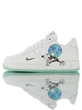 耐克Steve Harrington x Nike Air Force 1"Earth Day Pack" 艺术联名 硬质牛剖层移膜革 内置全掌airsole气垫 地球日鸳鸯