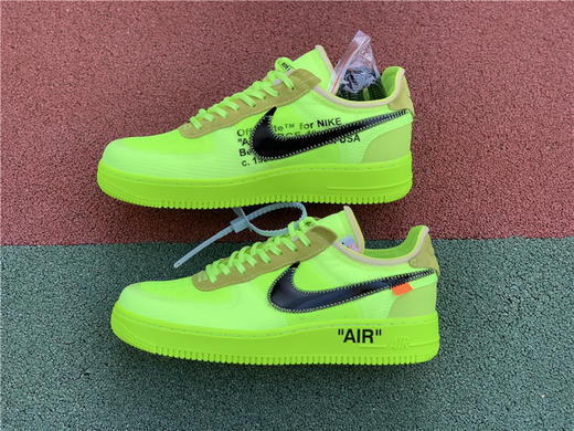 耐克Off-White x Nike Air Force 1 “Fluorescent green” 2.0透明薄如蝉鞋面系列 OW荧光绿配色OW全黑白橘 商品图0