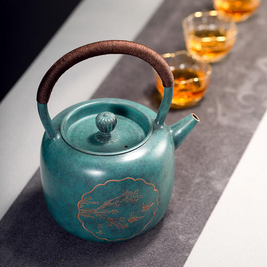 【一壶春色】朱炳·铜 紫铜 燕喜壶 新品非遗家居茶道手工铜壶 商品图4