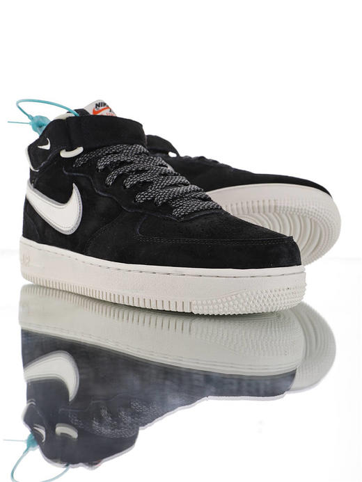 耐克Nike Air Force 1 '07 Mid 原模具开发打造 台产进口高丝翻毛皮质 内置全掌air sole气垫 空军一号运动板鞋 麂皮浅灰灰果冻底天使3M 商品图3