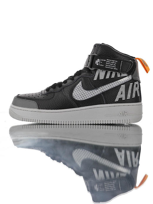 耐克Nike Air Force 1 ´07 Low Premium   空军一号经典百搭运动板鞋 白银灰橘3M 黑灰橘3M钩 商品图4