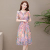 MQ-1965-906夏新款短袖印花雪纺中长款显瘦大码洋气a字裙YY 商品缩略图1
