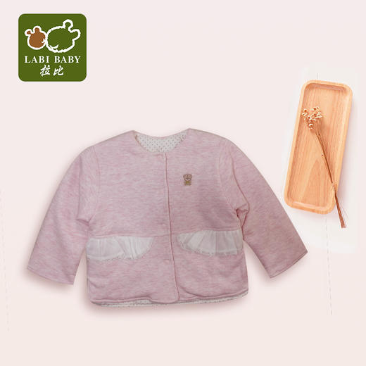 拉比-童衣类（冬）C9家居初礼花边全开外套玫瑰 商品图0