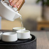 「镜花水月」高档茶具套装 陶瓷茶杯 乌金石茶盘 四合一套装 商品缩略图0