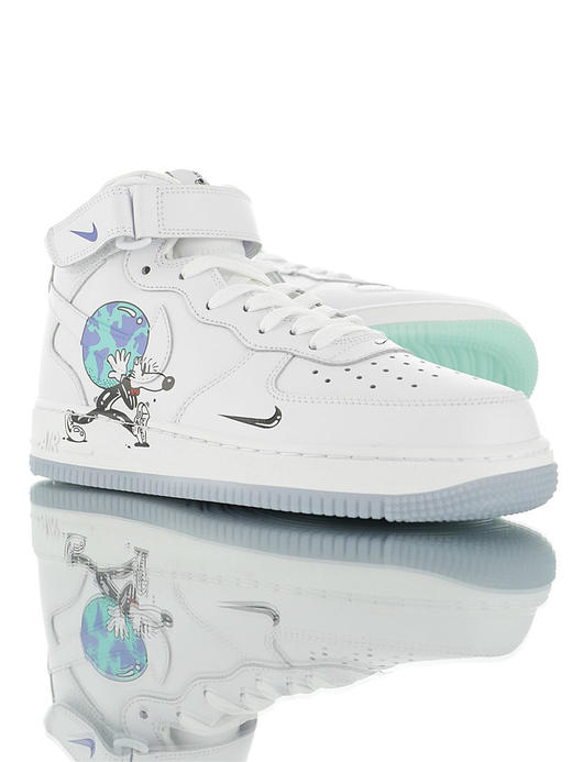 耐克Steve Harrington x Nike Air Force 1"Earth Day Pack" 艺术联名 硬质牛剖层移膜革 内置全掌airsole气垫 地球日鸳鸯 商品图2