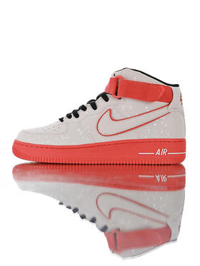 耐克Nike Air Force 1 High '07 LE 中国区篮球世界杯限定 采用反光革鞋面材质 内置全掌air sole气垫 耐克高帮运动板鞋 白绿红鸳鸯3M