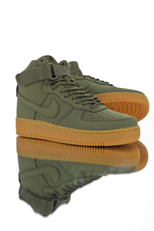 耐克Nike Wmns Air Force 1 High “Medium Olive” '07 LV8  空军一号经典高帮百搭休闲运动板鞋 全白橄榄绿 奶白褐勾 商品图3