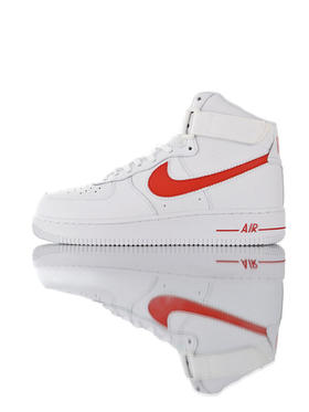 耐克Nike Air Force 1 High '07 耐克空军一号经典高帮皮革皮百搭休闲运动板鞋 皮革白大学红白泥灰白宝蓝白油菜黄