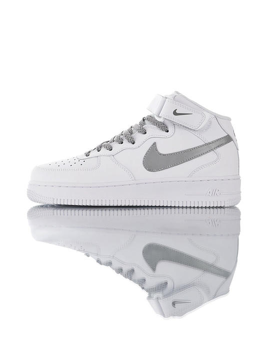 耐克Nike Air Force 1 Mid '07 LV8 耐克空军一号中帮经典百搭休闲运动板鞋 皮革白黑3M天使皮革白银3M天使 商品图2