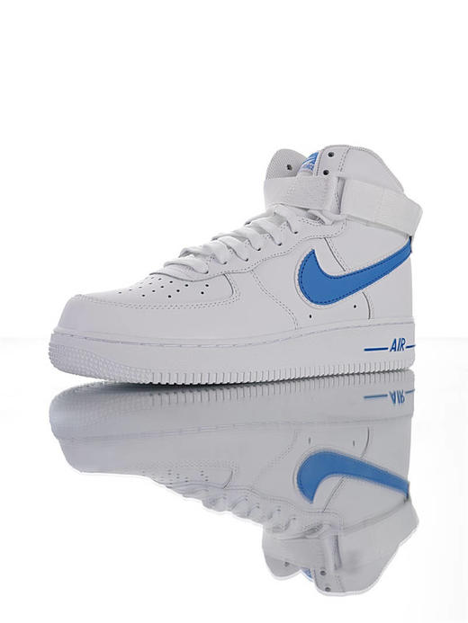 耐克Nike Air Force 1 High '07 耐克空军一号经典高帮皮革皮百搭休闲运动板鞋 皮革白大学红白泥灰白宝蓝白油菜黄 商品图6