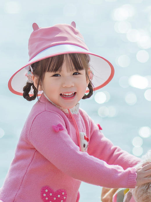 杯具熊萌宠防晒帽儿童大檐 户外百搭防紫外线遮阳渔夫帽子 商品图4