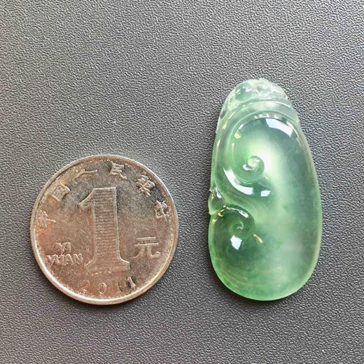 高冰到玻璃种晴水飘绿花翡翠如意 商品图3