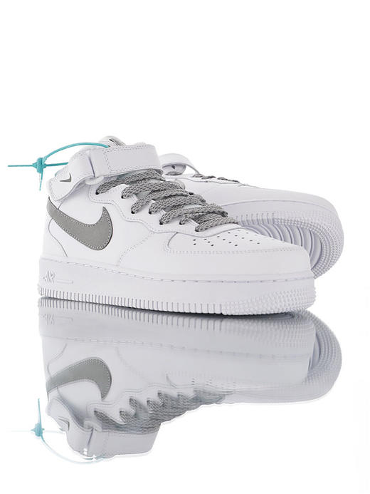 耐克Nike Air Force 1 Mid '07 LV8 耐克空军一号中帮经典百搭休闲运动板鞋 皮革白黑3M天使皮革白银3M天使 商品图3