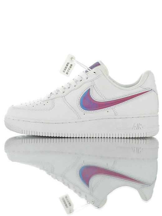 耐克Nike Air Force 1 07 LV8 空军一号经典百搭休闲运动板鞋 白皮极光蓝紫渐变放大钩黑皮灰银渐变放大钩配色 商品图0
