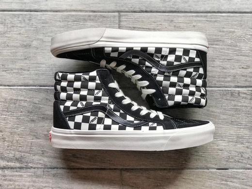 Vans Vault OG SK8-Hi LX 高帮棋盘格 黑色 红色  (Suede/ Canvas)  型号：SX01 Size：35--44 商品图0