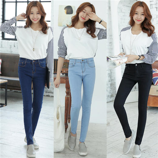 DLP-703-5夏季新款韩版高腰牛仔裤 商品图2