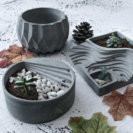 花盆模具水泥盆栽石膏盆栽硅胶模具不建议做成巧克力的哦