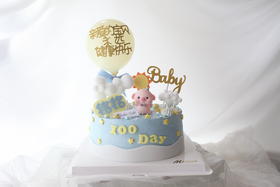 男孩款 蓝色猪宝宝 男宝宝 满月 百天 周岁