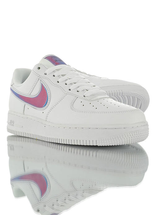 耐克Nike Air Force 1 07 LV8 空军一号经典百搭休闲运动板鞋 白皮极光蓝紫渐变放大钩黑皮灰银渐变放大钩配色 商品图1