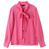 CL-Y2017-3春装新款蝴蝶结飘带玫红真丝衬衫 商品缩略图4