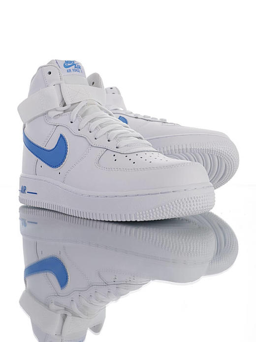 耐克Nike Air Force 1 High '07 耐克空军一号经典高帮皮革皮百搭休闲运动板鞋 皮革白大学红白泥灰白宝蓝白油菜黄 商品图7