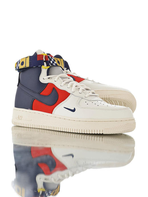 耐克nike Air Force 1 High LV8 复古航海旗帜 耐克空军一号经典高帮皮革皮百搭休闲运动板鞋 白皮海军旗帜 商品图1