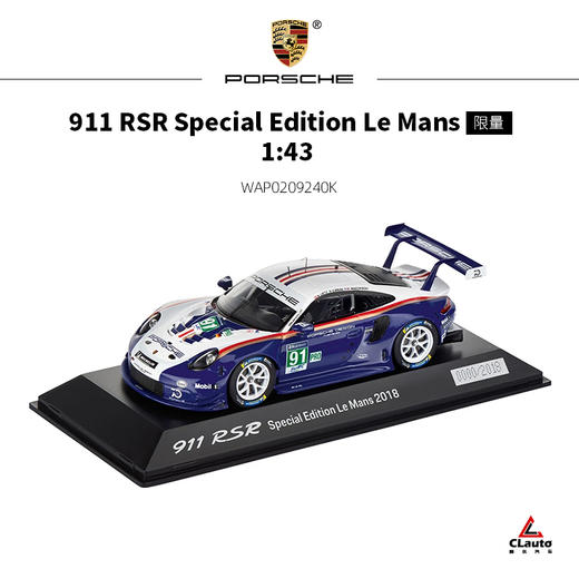 911(991) RSR 2018年勒芒24小时耐力赛Rothmans限量纪念款 1:43汽车模型 商品图0
