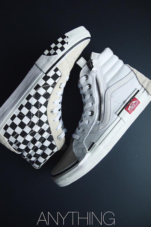 新一代解构Vans Vault Sk8-Hi Cap LX 解构主义高帮帆布板鞋 棋盘格 灰格子 白格子 蓝格子 质感十足的翻毛皮、拉链设计、粗犷的走线，都颇具辨识度  Size：40--44 商品图1