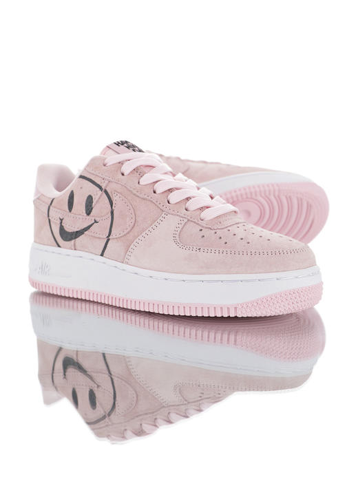 耐克Nike Air Force 1 GS "Have a Nike Day"  空军一号经典百搭低帮板鞋 白黑浅粉麂皮薄荷笑脸 商品图3