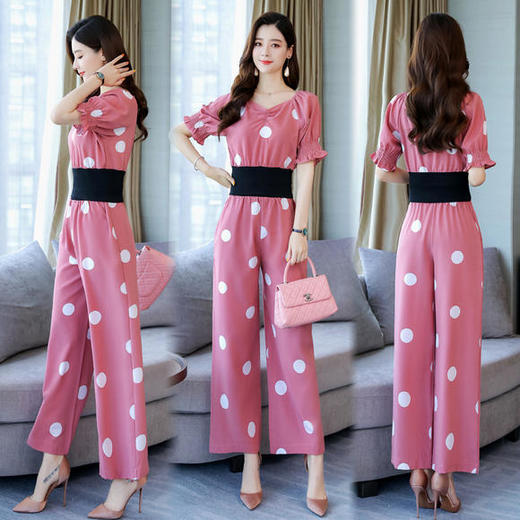 HRFS-WX53189新款波点V领两件套 商品图1