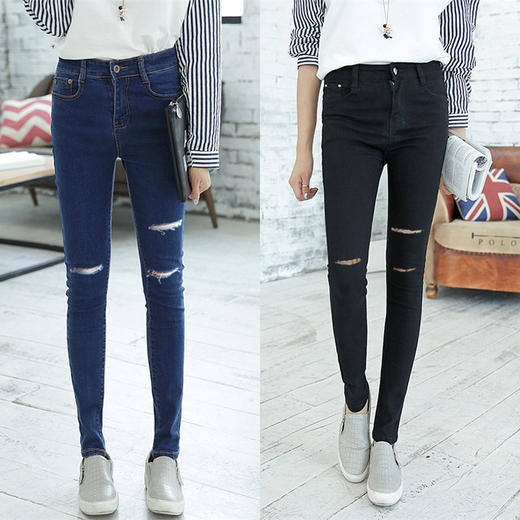 DLP-703-5夏季新款韩版高腰牛仔裤 商品图3