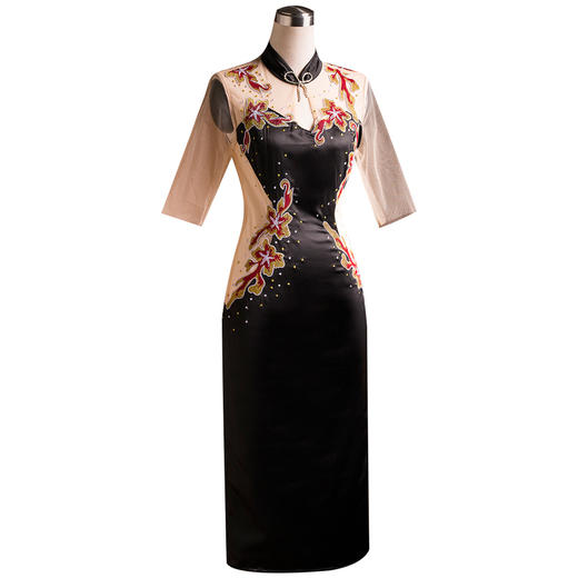 SYC-89384夏新款中国风复古刺绣气质时尚洋气旗袍连衣裙 商品图4