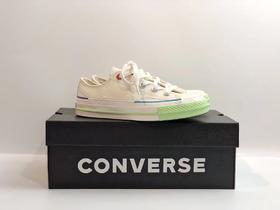 Converse/匡威 Chuck Taylor All Star 1970 Hi 联名低帮走秀滑板鞋，鞋面采用硫化工艺 正确硅蓝PU中底+原盒 透明鞋底，七色围条实物更漂亮！ 尺码：35--44