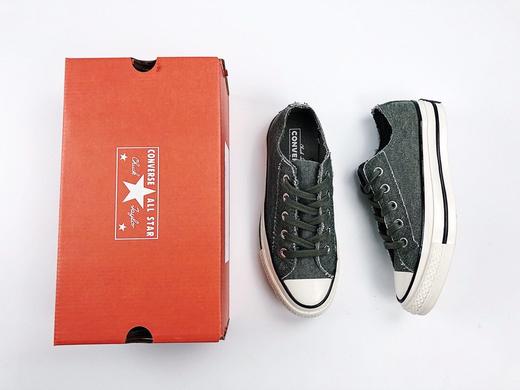 匡威 Converse Chuck Taylor All Star 做旧磨边水洗布复古高帮帆布鞋男女同款   颜色：草木灰 草绿 货号：164595C 号码：35-44 商品图5