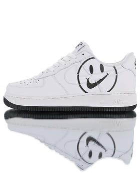 耐克Nike Air Force 1 GS "Have a Nike Day"  空军一号经典百搭低帮板鞋 白黑浅粉麂皮薄荷笑脸