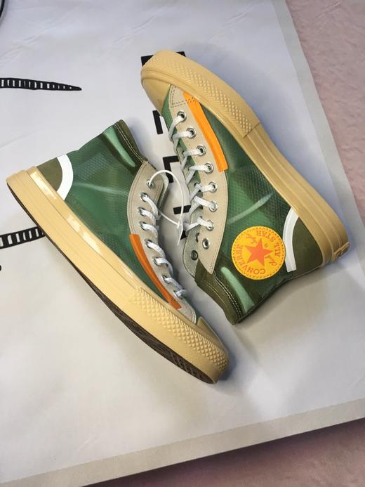 新款发售，OFF-GREEN x Converse Chuck Taylor All Star 1970s 进口透明绿色网纱高帮结构. 货号:165603C 尺码：35-44 商品图2