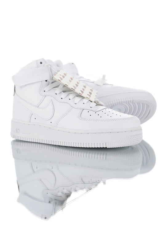 耐克Nike Wmns Air Force 1 High “Medium Olive” '07 LV8  空军一号经典高帮百搭休闲运动板鞋 全白橄榄绿 奶白褐勾 商品图1