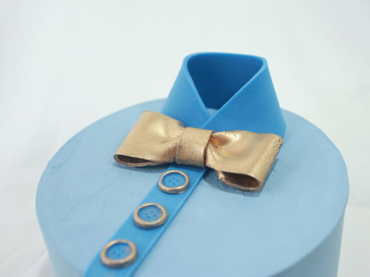 场景主题蛋糕系列翻糖蛋糕领结男士蛋糕绅士款蓝色系衬衫如图款式新鲜