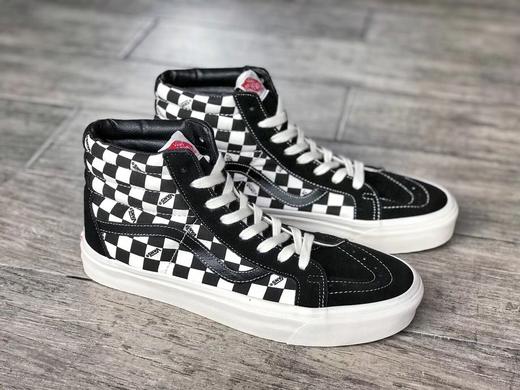 Vans Vault OG SK8-Hi LX 高帮棋盘格 黑色 红色  (Suede/ Canvas)  型号：SX01 Size：35--44 商品图1