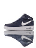 耐克Nike Air Force 1 Mid '07 原模具开发打造 采用原装客供硬质头层牛皮革材质 空军一号经典高帮百搭休闲运动板鞋 皮革深蓝白 商品缩略图0