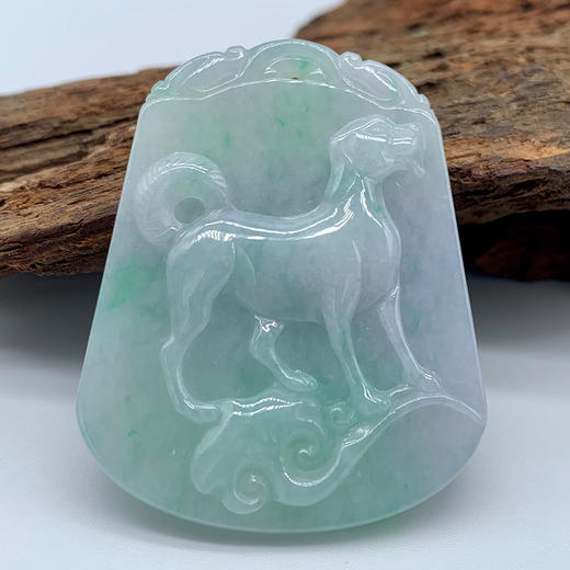 派瑞翡翠 翡翠生肖狗 糯种 绿色 商品图1