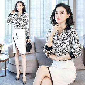 上海旗袍厂ASE-3311时尚百搭气质美观翻领复古印花真丝小衫
